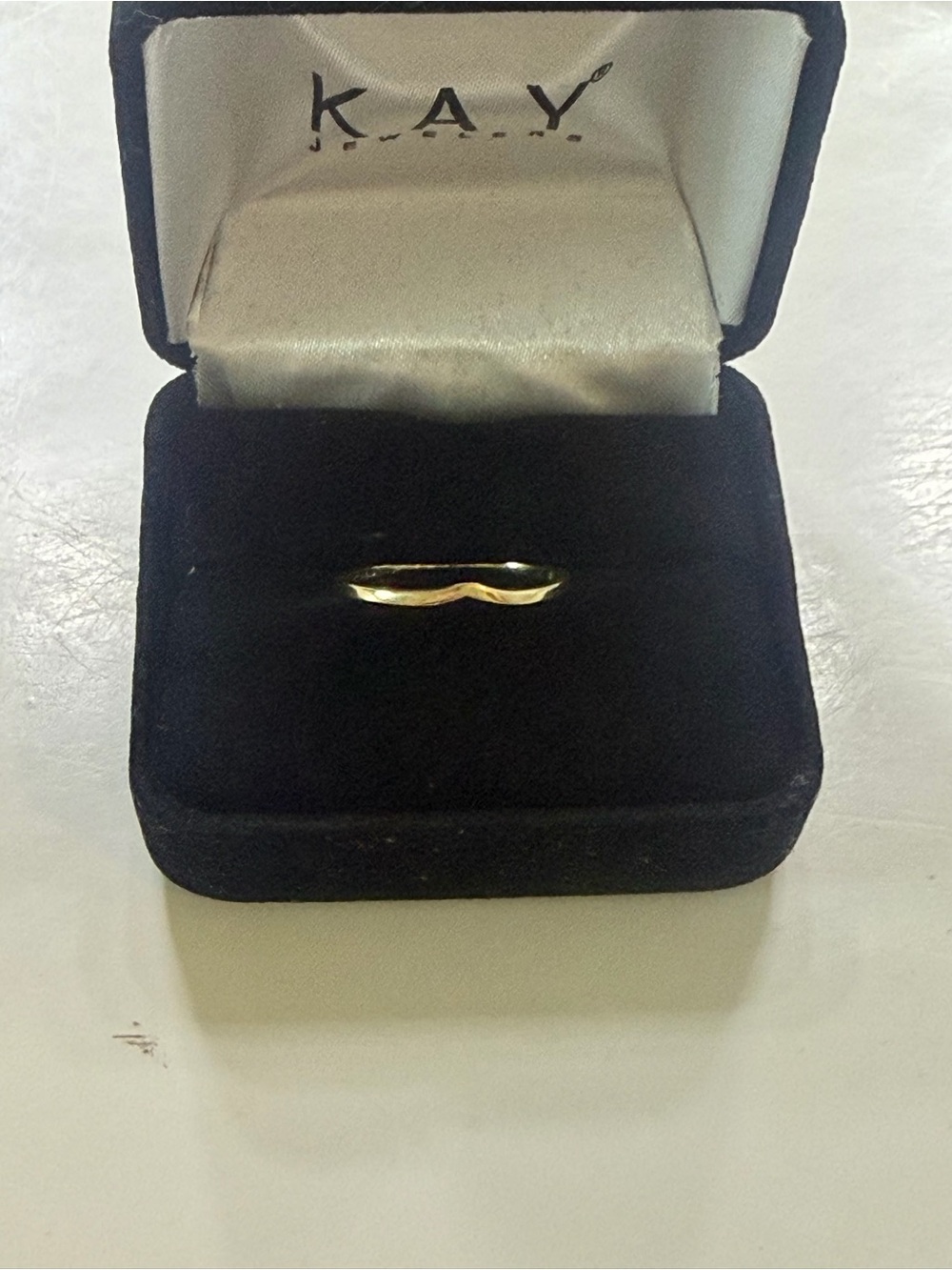 10K Solid Yellow Gold Wishbone Chevron Stacking Ring Size 5